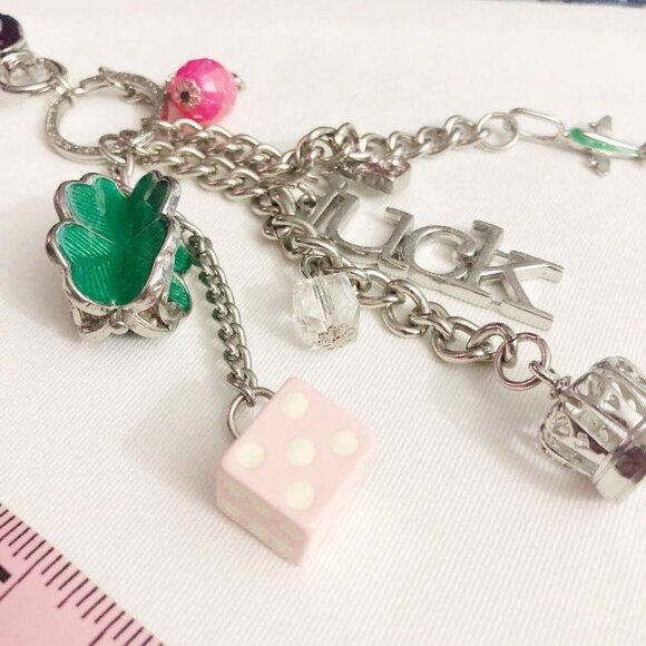 Luck Clover Dice Bag Charm Key Chain - Picture 2 of 6